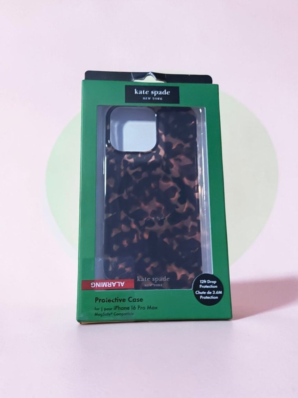 KATE SPADE iPhone 16 Pro Max Tortoise Print Phone Case NEW NIB